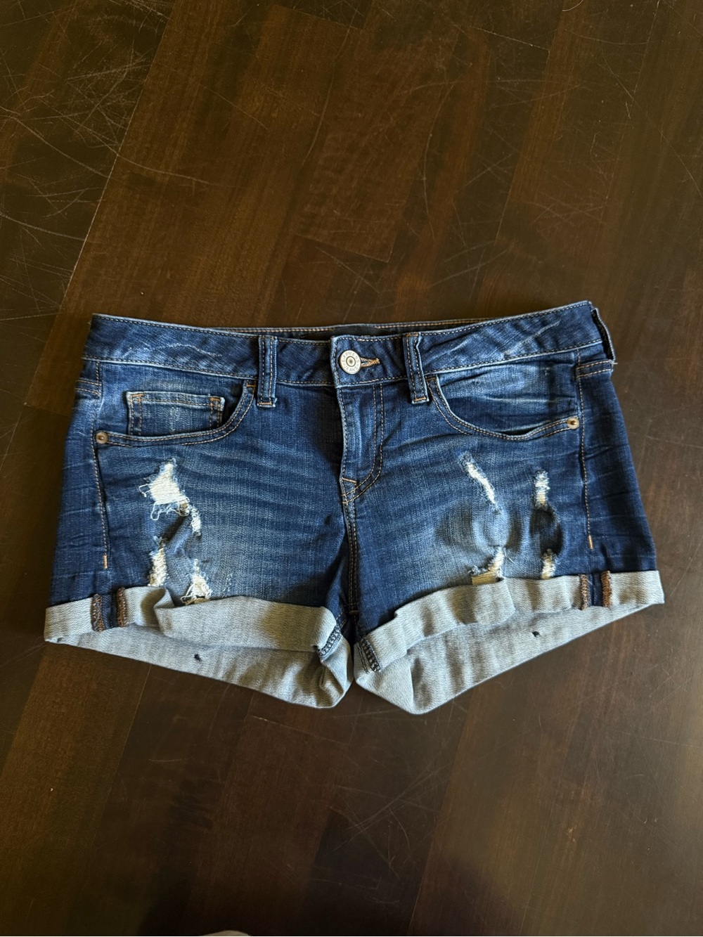 Size 4 Express Distressed Denim Shorts